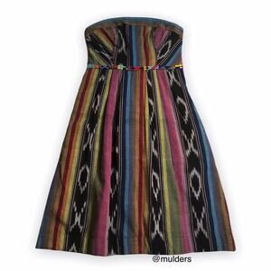 Anthropologie Edme & Esyllte strapless rainbow striped dress size 0